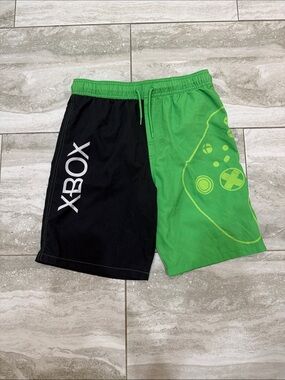 Xbox Boys' Black & Green Swim Trunks